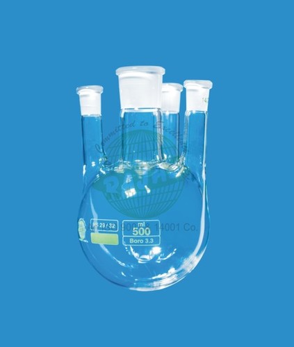 Round Bottom Four Neck Parallel Flask  Equipment Materials: Glass