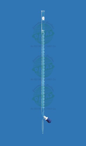 Laboratory Burette - Glass & PTFE, 10-100 ml Capacity | Transparent, Chemical Resistant, Accurate Scaling, Screw Type Stopcock