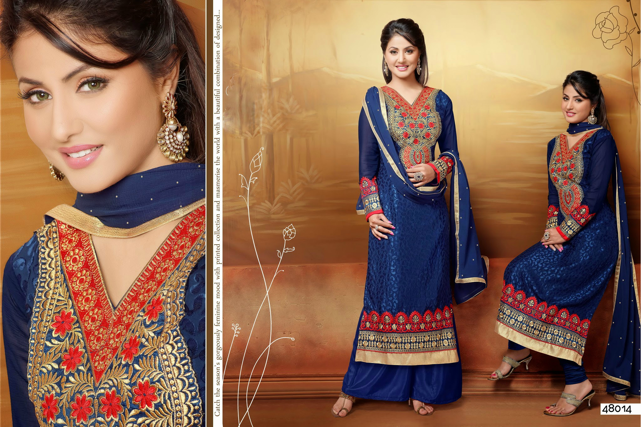 Designer Salwar Kurti - Unstitched Pure Cotton Suit With Embroidered Work | Custom Size Up To 42, Nazneen Dupatta, Semi Lawn Bottom