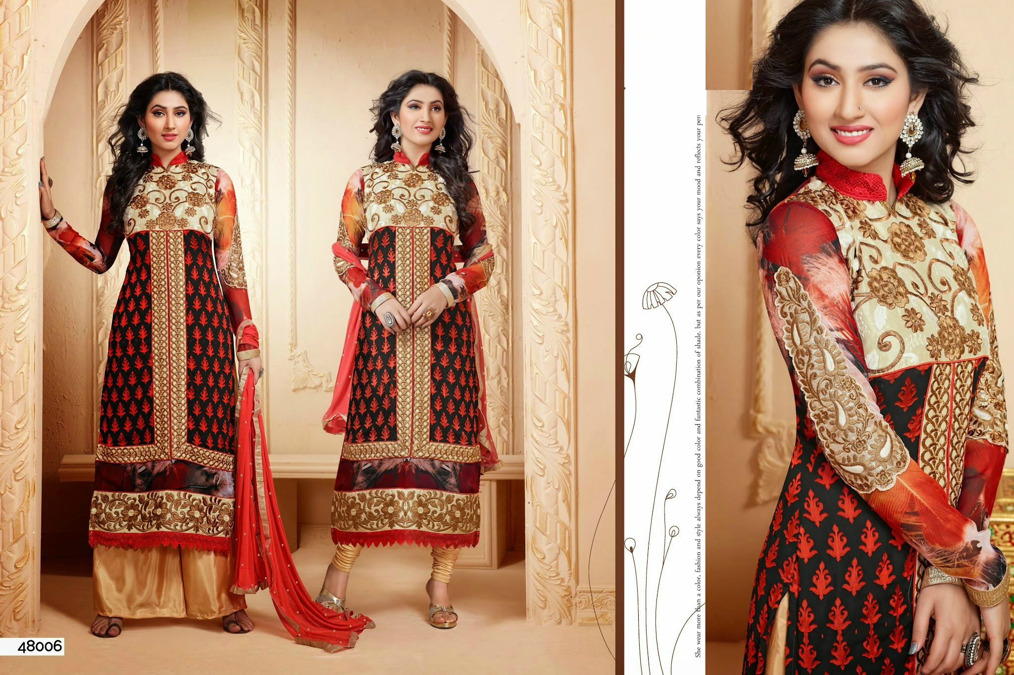 Designer Salwar Kurti - Unstitched Pure Cotton Suit With Embroidered Work | Custom Size Up To 42, Nazneen Dupatta, Semi Lawn Bottom