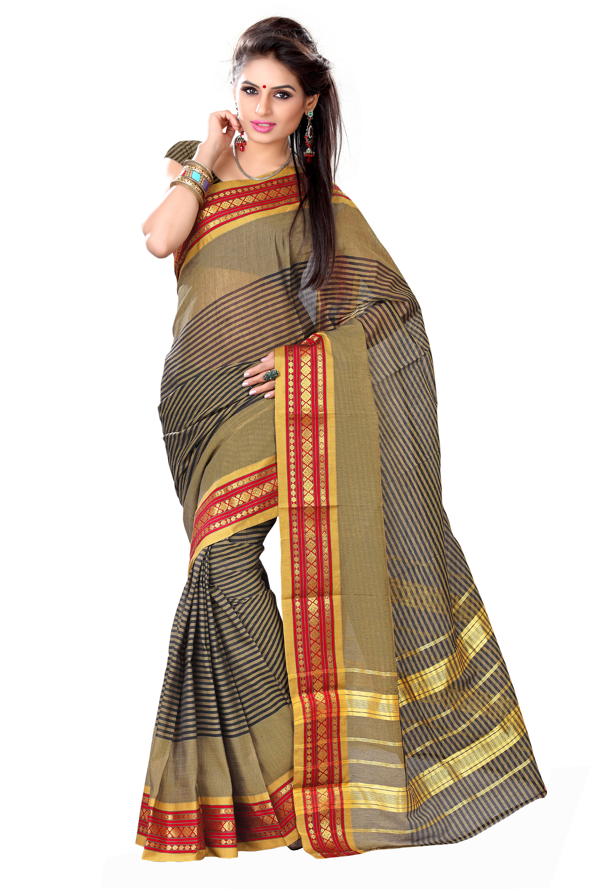 Sethnic Georgette Saree - 5.5mtr, Multicolour Printed With Sequin Work | Bollywood Style Ethnic Wear For Formal Occasions