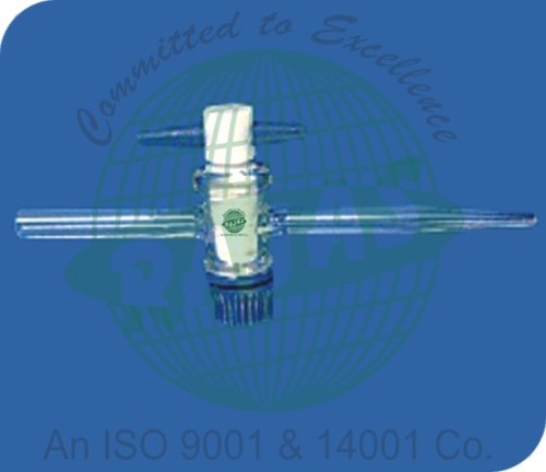 ब्यूरेट के लिए पारदर्शी और नीली पीटीएफ कुंजी स्टॉपकॉक