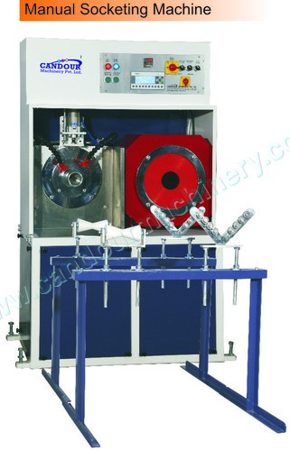 Manual PVC Pipe Socketing Machine - Stainless Steel, Diameter 50 to 200 mm | Easy & Quick Die Changing, Digital Temp Controller, Pneumatic Operation, Adjustable Pipe Supports, Infrared Heating Chamber, Monogram Embossing Device, Powerful Ejection System