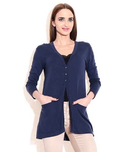 केमिस्ट्री ब्लू वी नेक कॉटन टॉप्स