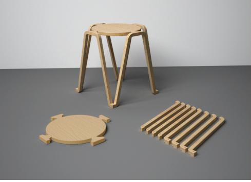 Polished Foldable Wooden Stool