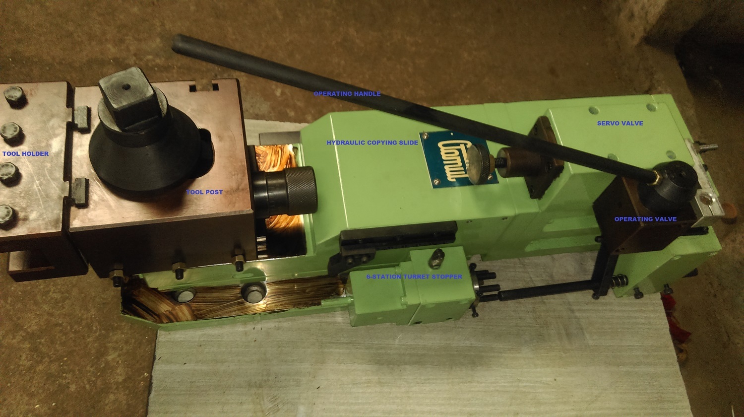 Hydraulic Lathe Tracer - Iron Casting, Stroke Options 60-200mm | In-built Lubrication, Hardened Tool Post, Automatic Finish Cut System, 6-station Turret