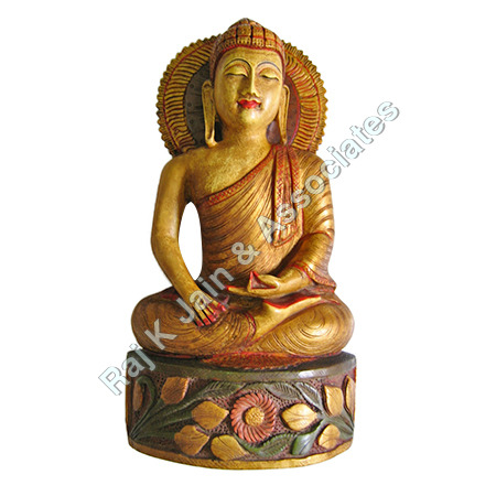 लकड़ी के बुद्ध प्रतिमाएं
