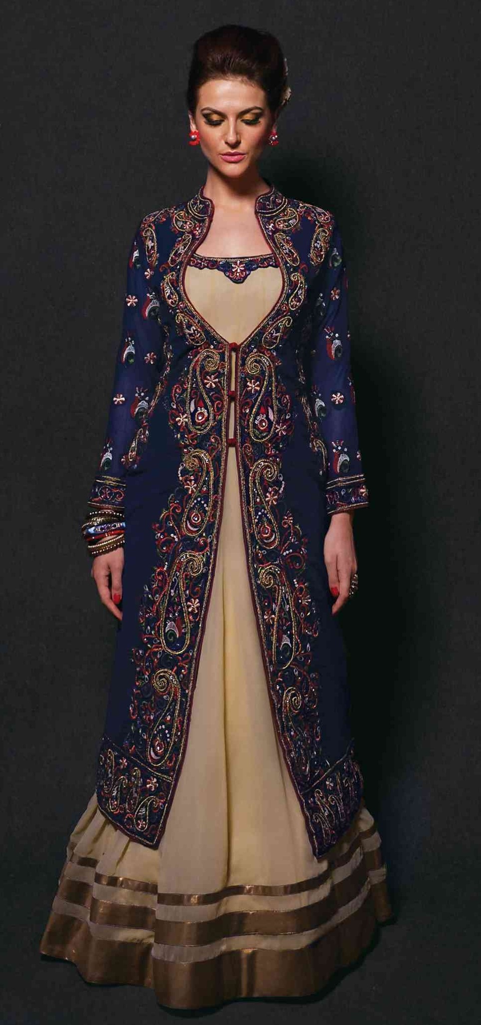 Georgette Embroidered Suit Size: Customized