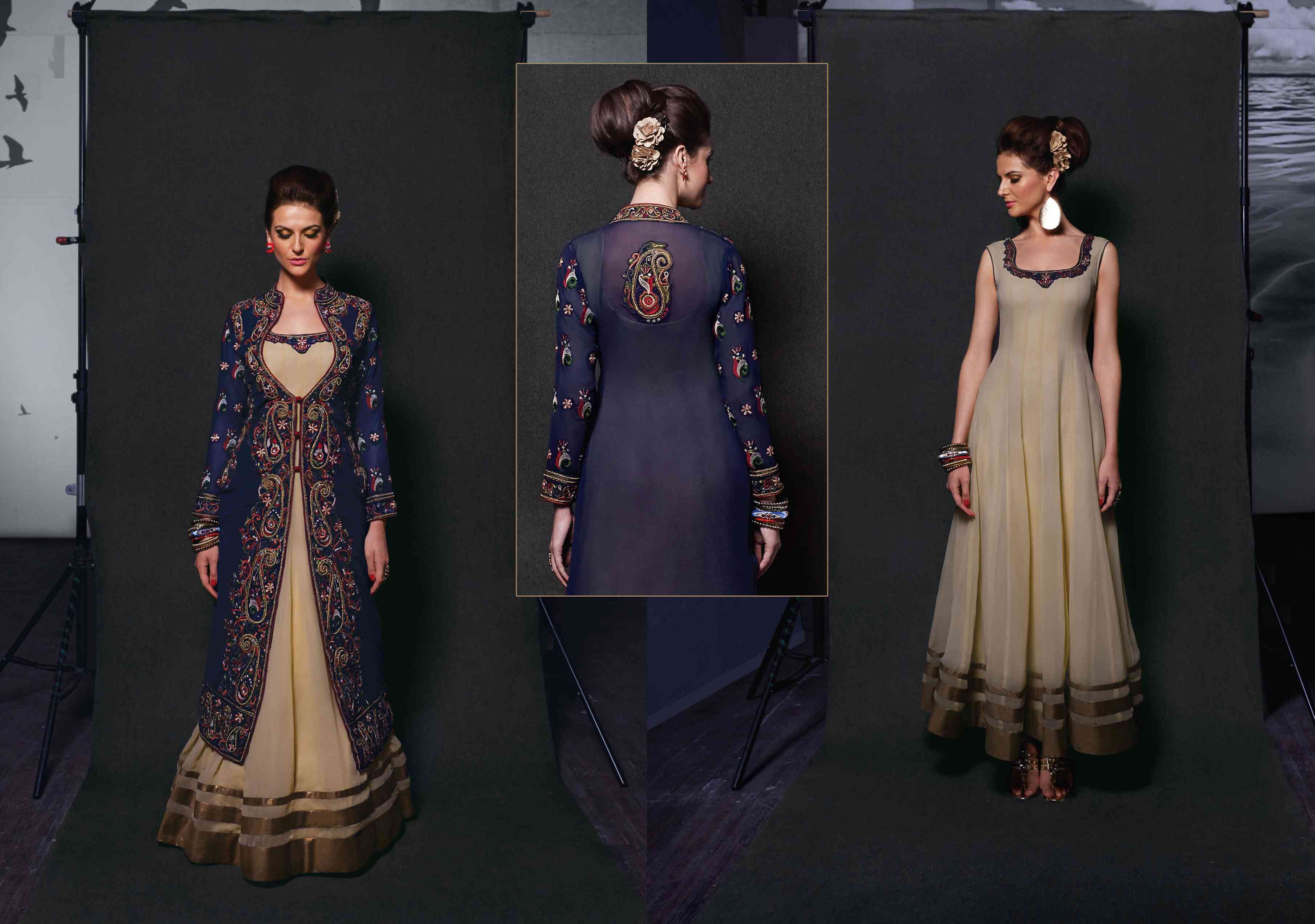 Georgette Embroidered Suit Size: Customized