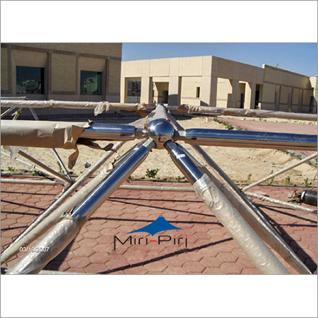 Designer Space Frame - Steel Material, 25x15x20 Meter Dimensions | Silver Color, 20-Year Lifespan, Ideal for Carport and Workshop Use