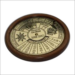 Wooden Base Brass Calendar