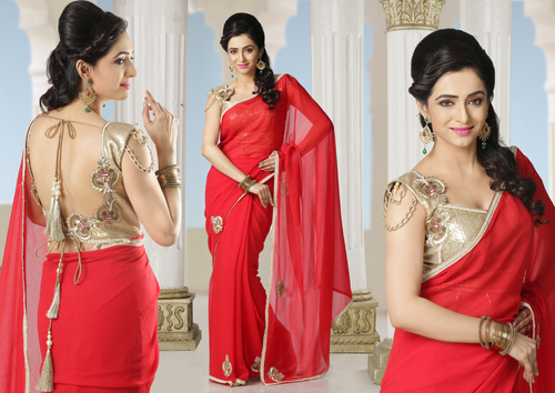 Chiffon Saree with Designer Blouse