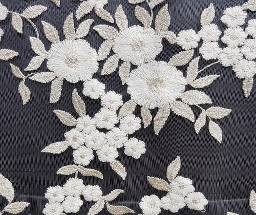 हाथ से कढ़ाई किया गया जाल fabric