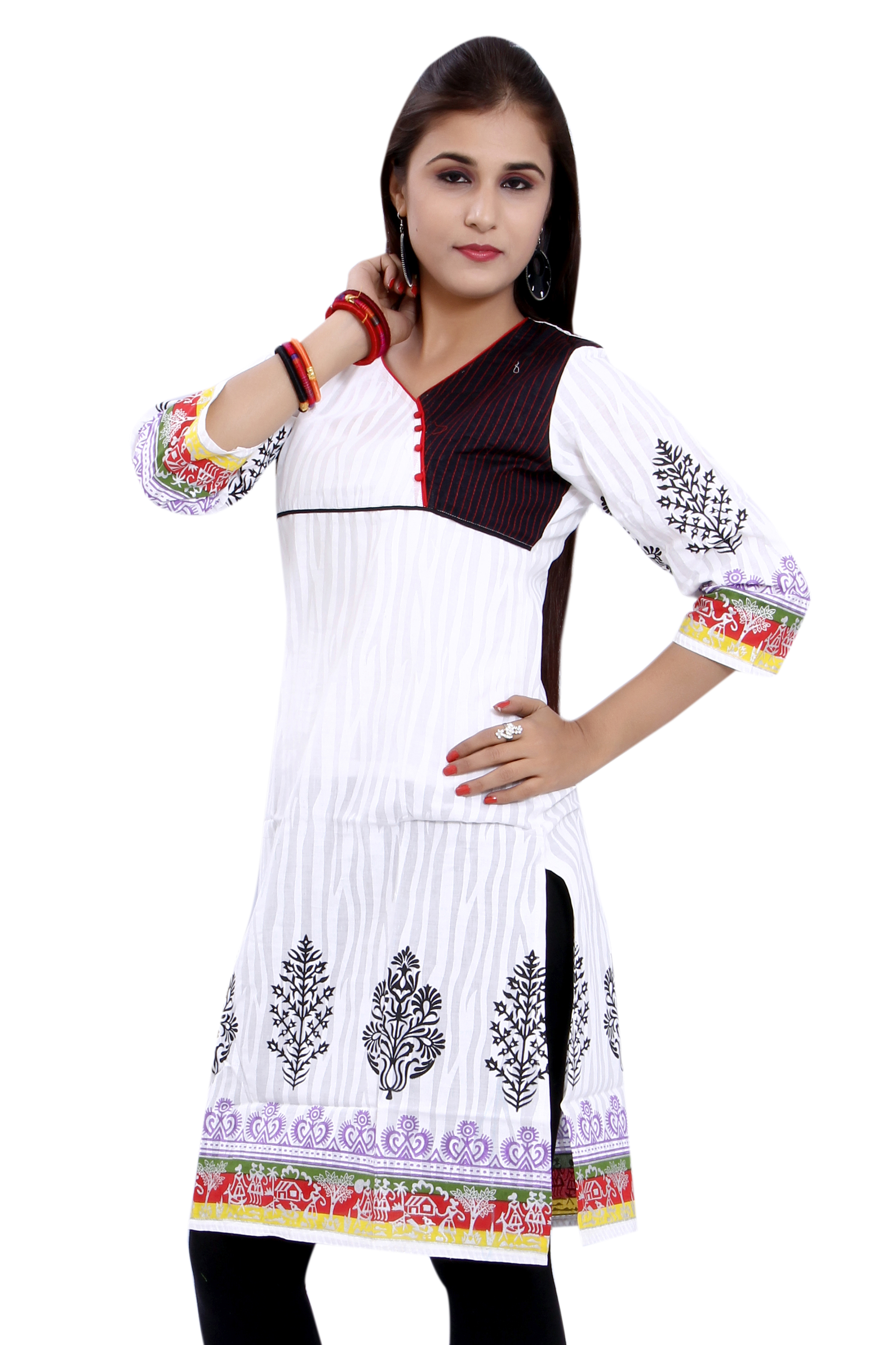 Blue V Neck Designer Kurti