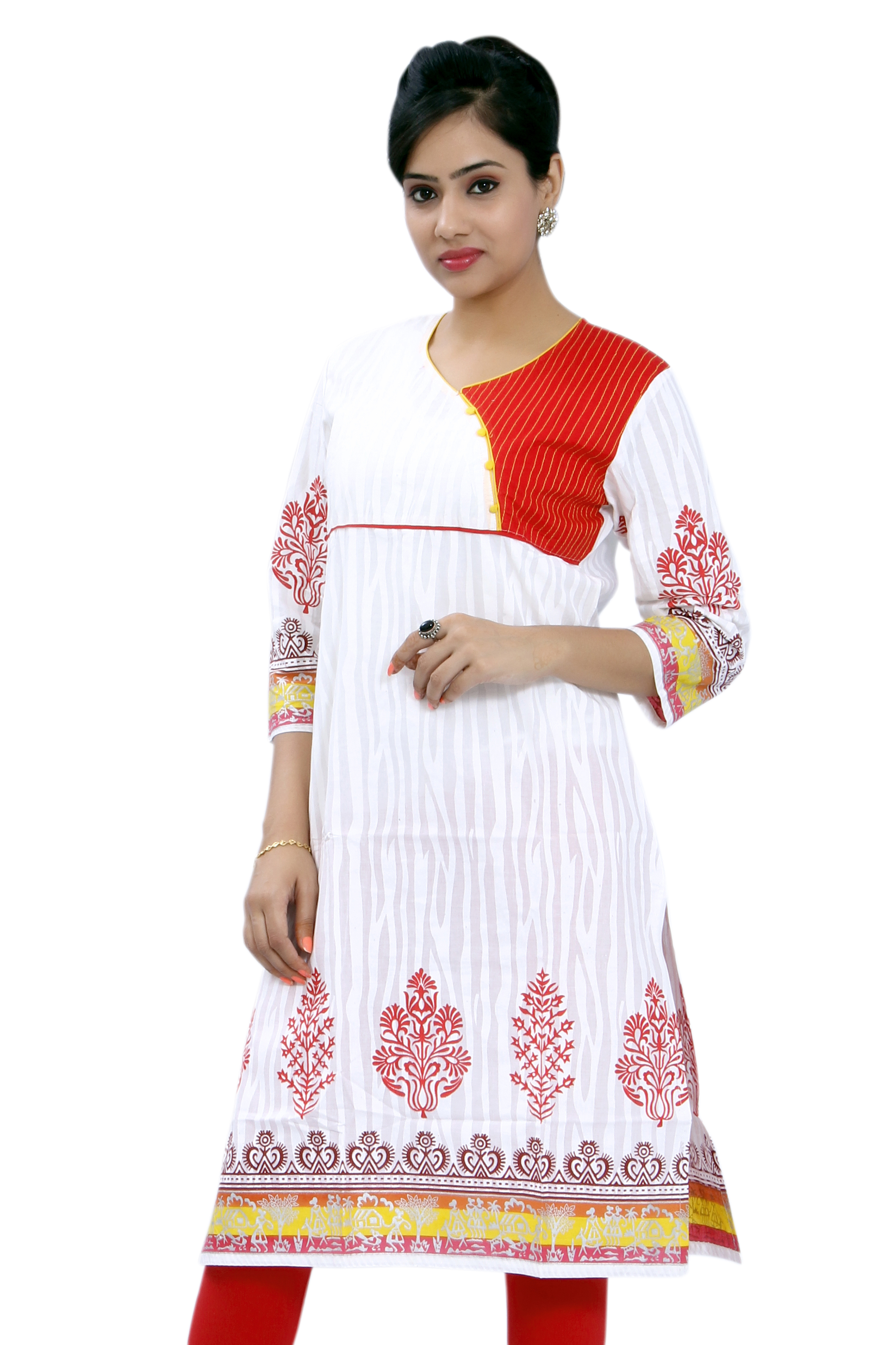 Blue V Neck Designer Kurti