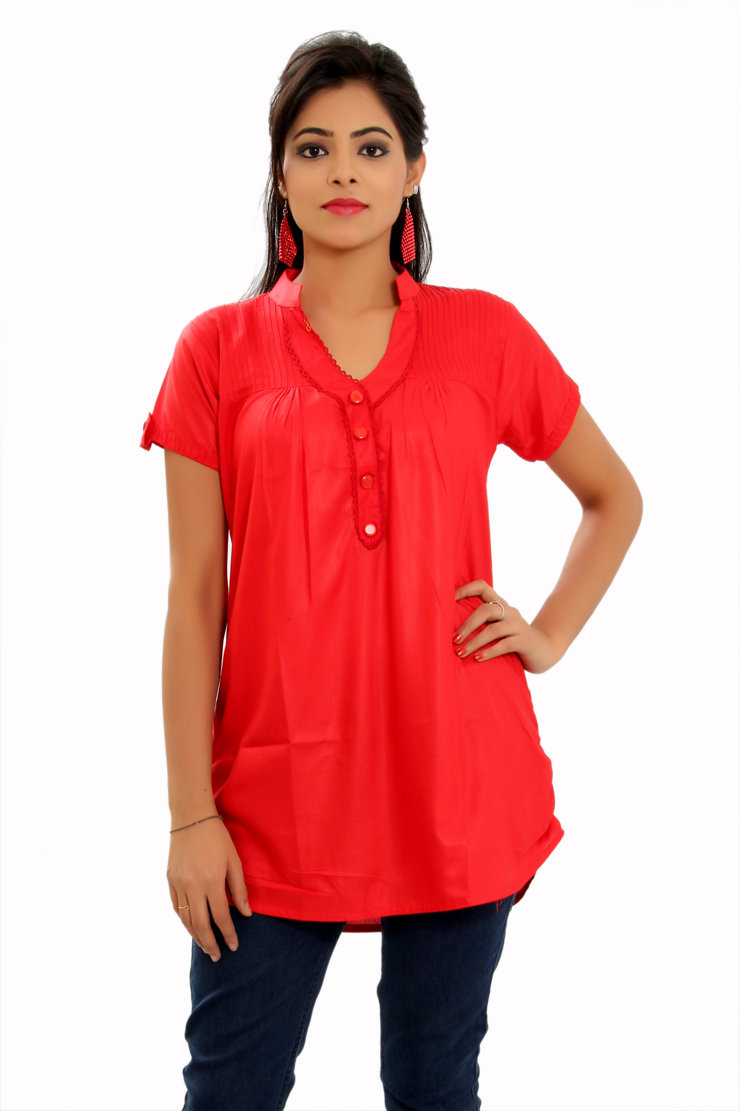 Rayon Dyed Fabric Cotton Kurti
