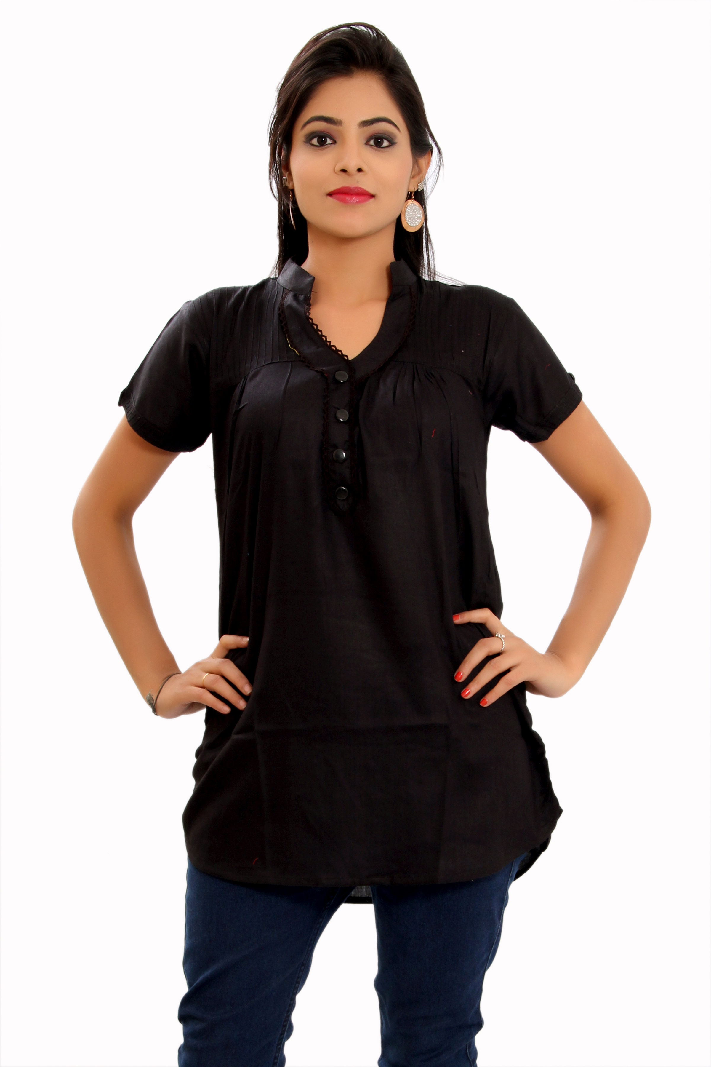 Rayon Dyed Fabric Cotton Kurti