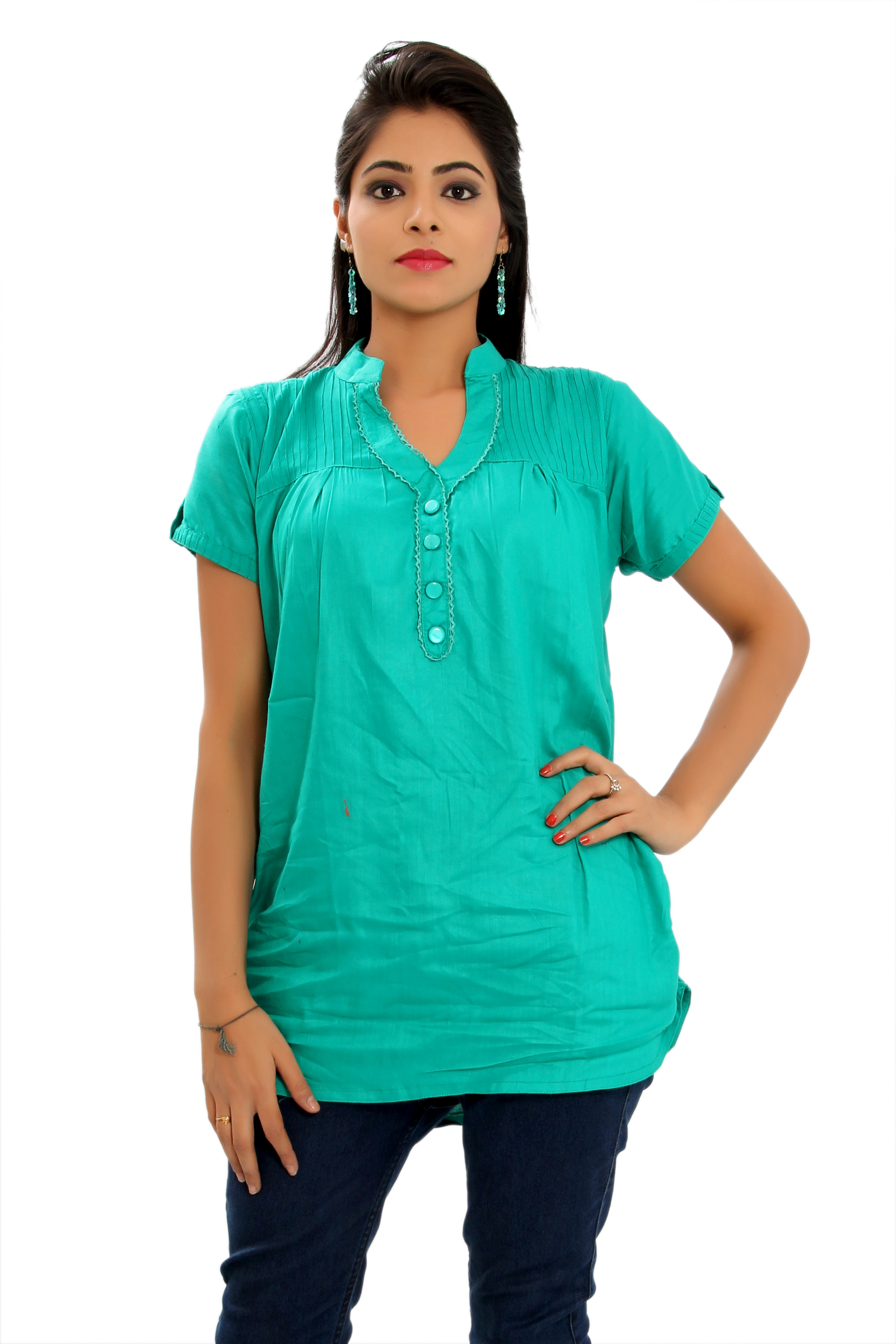 Rayon Dyed Fabric Cotton Kurti