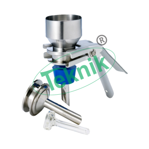 Membrane Filter Holder - Stainless Steel & Borosilicate Glass, 25/47mm Diameter, Neoprene Lid, C-type Handle-clamp, SS Lid with Vent, SS Duck Clamp