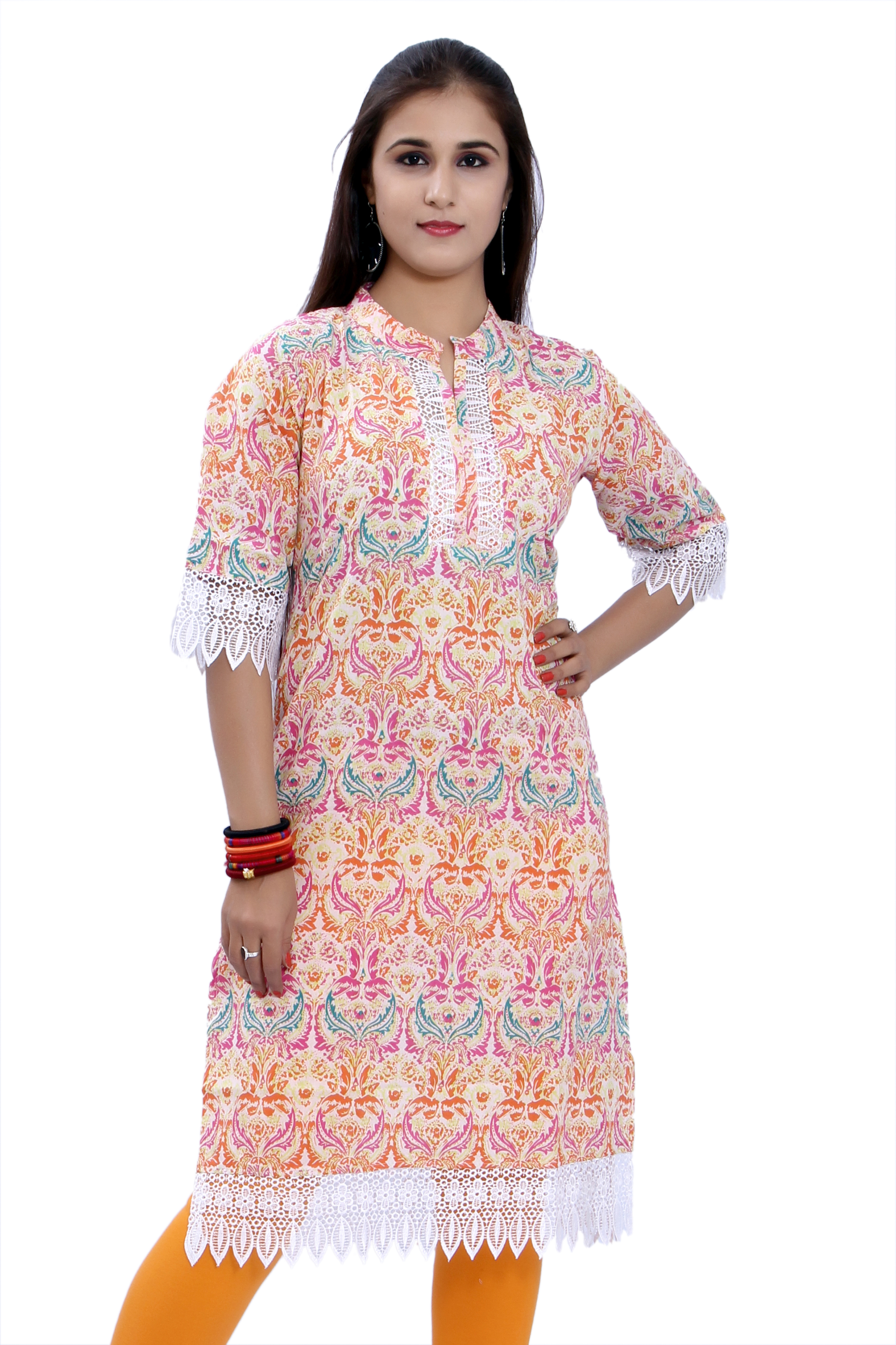 Printed Cotton Light Kurti With Effective Work