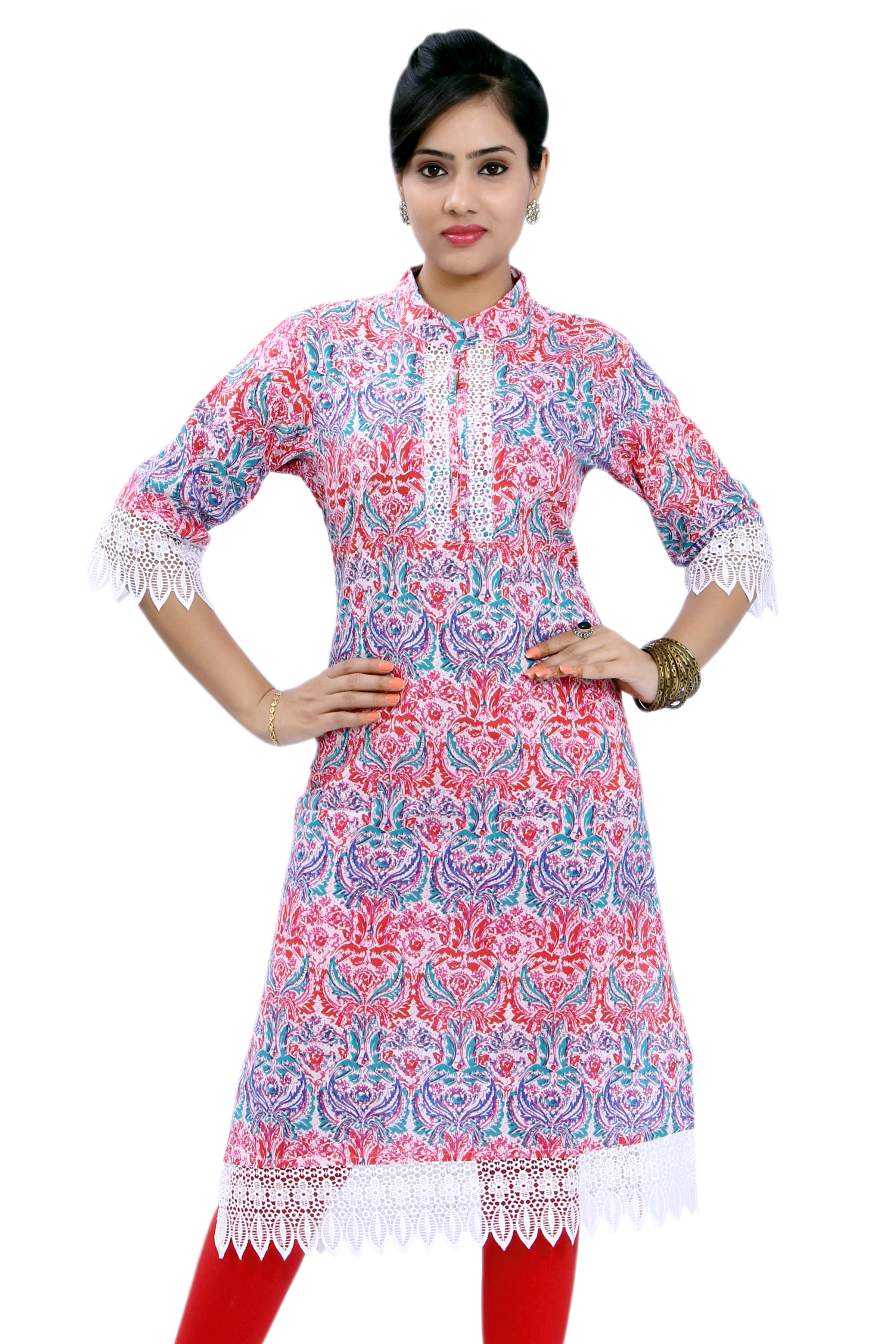 Printed Cotton Light Kurti With Effective Work