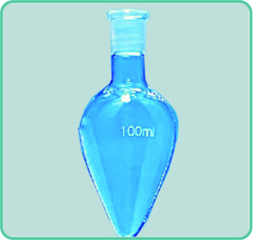 Teknik Flasks - Pear Shape, Single Neck DIN 12383, 25ml to 100ml Capacity for Laboratory Glassware