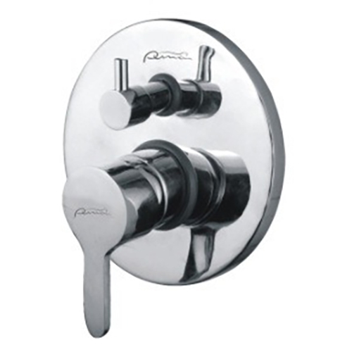 ROYAL SINGLE LEVER 4 WAY HIGH FLOW - Brass Material, 31.5 x 19 x 7 cm Size, Silver Color, Wall Mounted Installation | Chrome Polish Finish, Luxurious Design, Free Size Handle