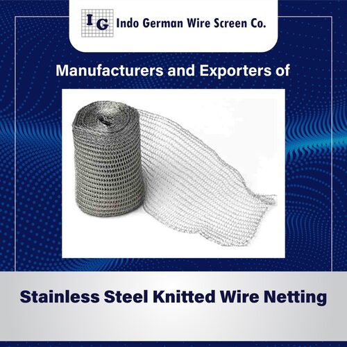 SS Knitted Wire Mesh - Stainless Steel SS304/SS316, 111-Micron Hole Size, Silver Color, Polished Finish | Woven Steel Wire Netting, 50-150 Mesh Size