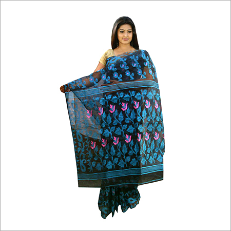 डिजाइनर प्रिंटेड हैंडलूम साड़ी