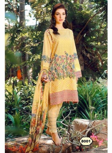 Georgette Salwar Kameez - Unstitched Embroidered Design | Chiffon Dupatta, Customized Size Up to 42, Elegant Georgette and Santoon Fabric