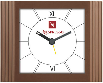 Table Clock - Fiber, Diameter 10cm, Height 5cm, Color Black | Accurate Timekeeping, Lightweight, Intricate Design, Attractive Pattern