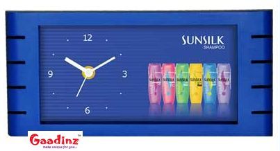 Promotional Table Clocks - Glass & Plastic, 10x6x3 Cm , Durable, Compact, Customizable, Reliable, Energy-efficient, Bulk Orders Available