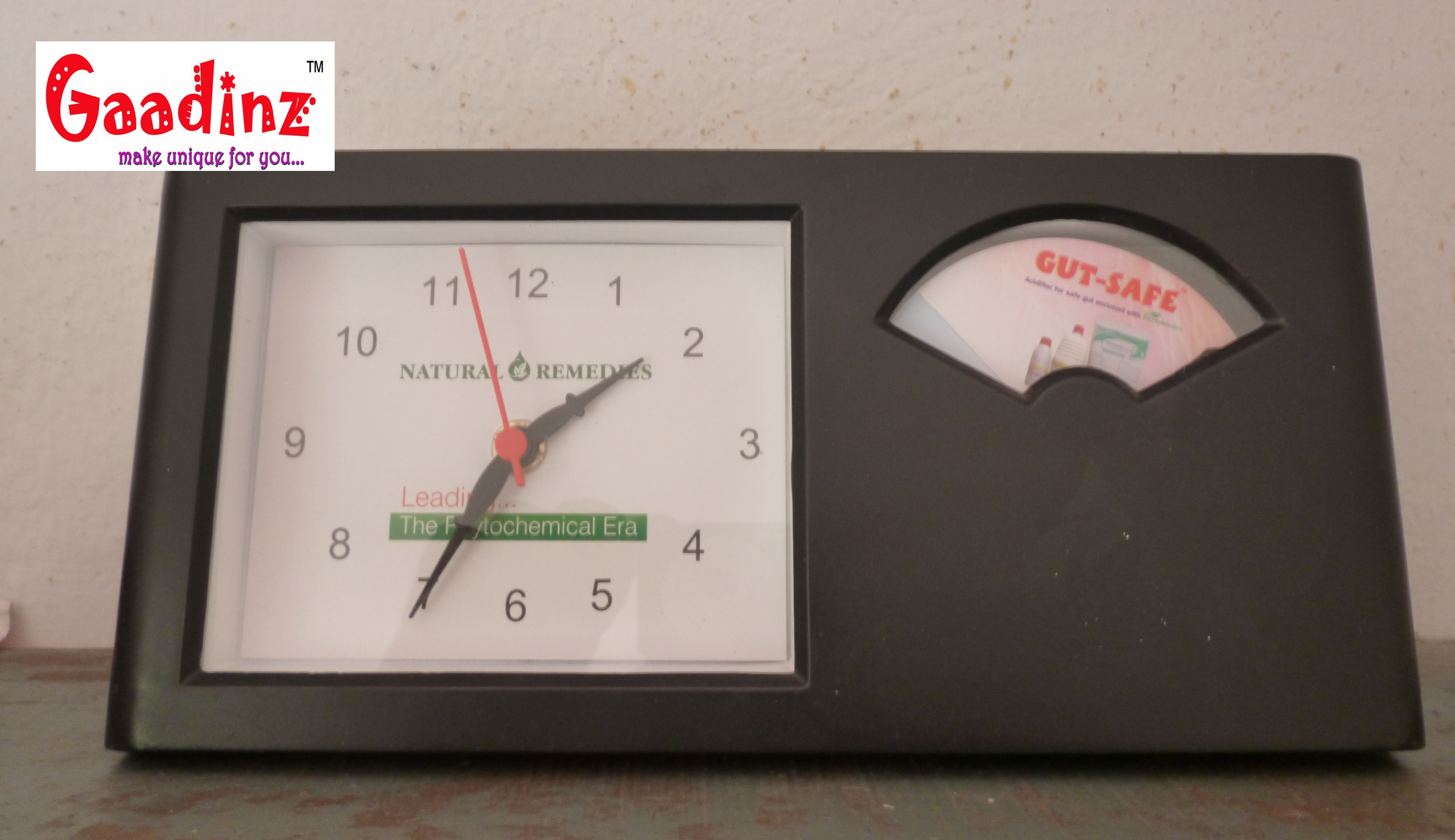 Promotional Table Clocks - Glass & Plastic, 10x6x3 Cm , Durable, Compact, Customizable, Reliable, Energy-efficient, Bulk Orders Available