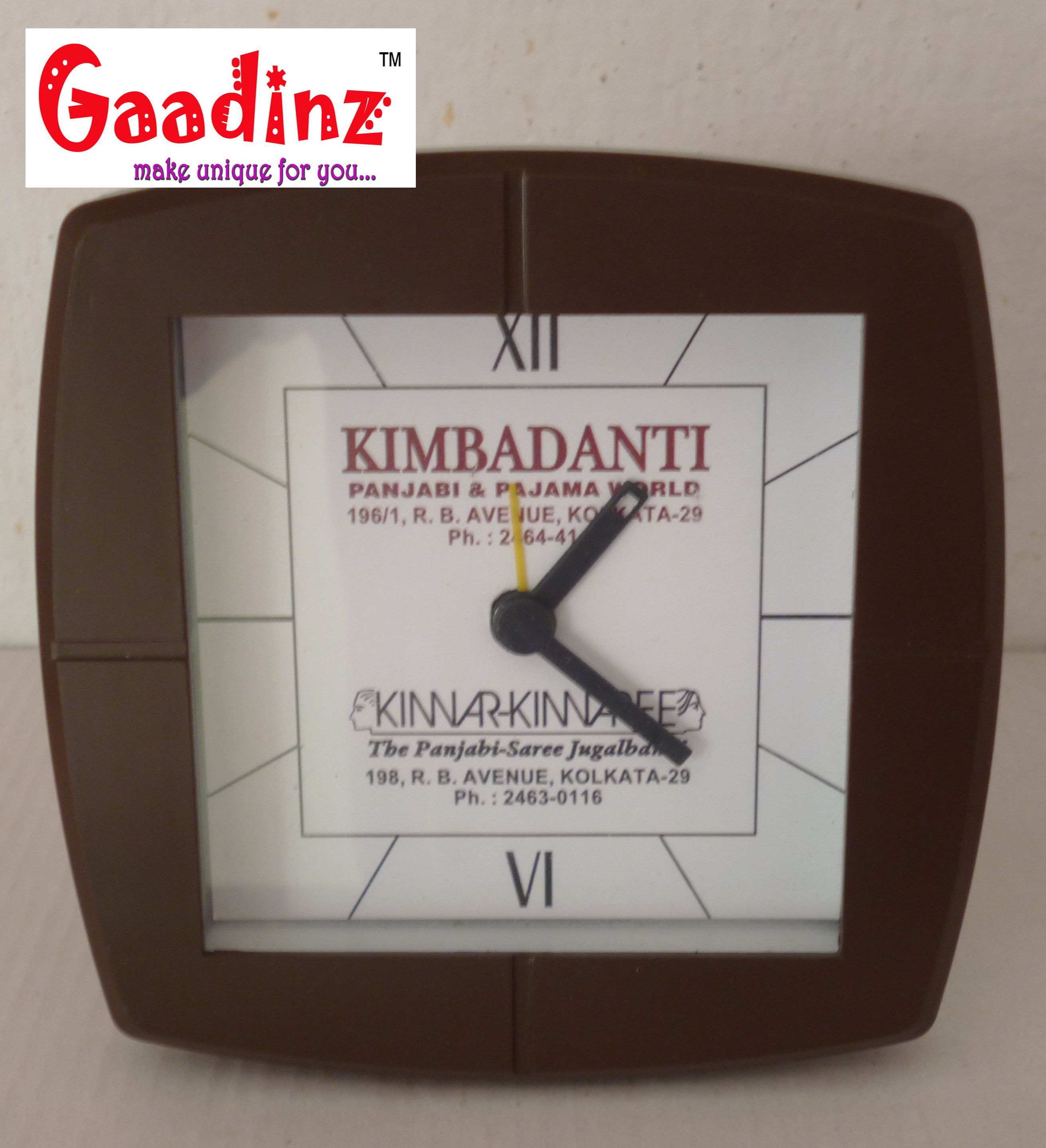 Promotional Table Clocks - Glass & Plastic, 10x6x3 Cm , Durable, Compact, Customizable, Reliable, Energy-efficient, Bulk Orders Available