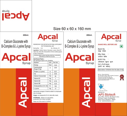 Apcal Syrup at Best Price in New Delhi, Delhi | Shree Nutritions