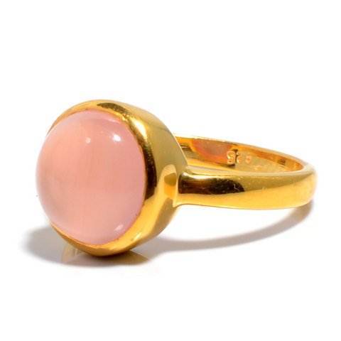 Round Designer Chalcedony Gemstone Ring