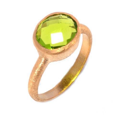 Round Peridot Gemstone Ring