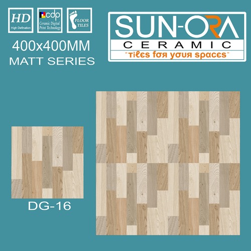 Digital Colour Floor Tiles - Porcelain, 400x400mm, Brown Matte Finish | Premium Quality, Scratchproof, Water Resistant, Contemporary Design