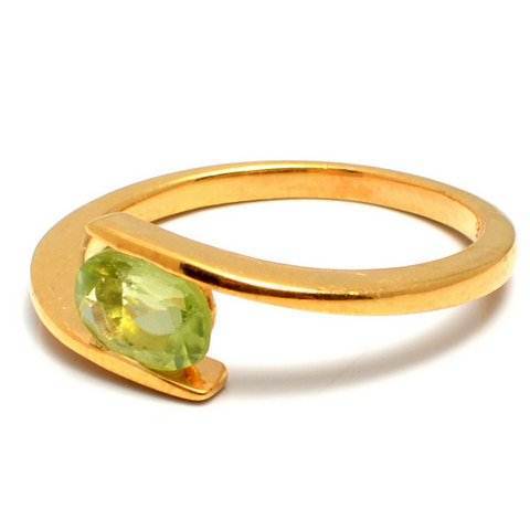 Oval Peridot Gemstone Ring