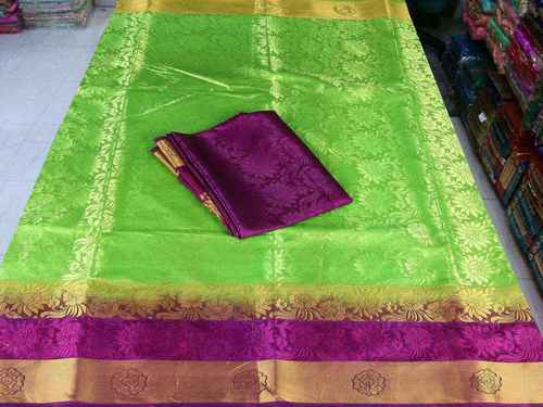 Green Sethnic Tussar Silk Saree Wholesaler In Surat
