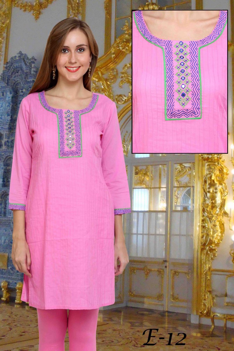New Launch Kurti - Cotton Blend, 44 Inches, Blue | Stylish Design, Comfortable Fabric, Elegant Look, Perfect Fit, Trendy Style, V-neck, Printed Pattern, Three Quarter Sleeves