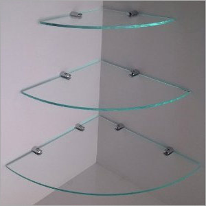 Wall Mounted Corner Bathroom Glass Shelf Size: Customized