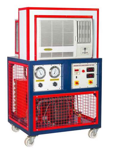 Window Air Conditioning Test Rig - Metal Construction, 220 Volt Power Supply, 1000 Watt Output | Laboratory Application, Red and Blue Color, 1 Year Warranty