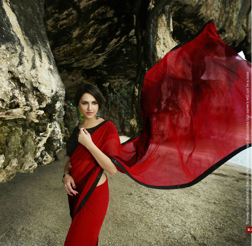 Red Georgette Exclusive Party Wear Saree