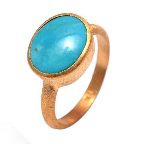 Round Turquoise Gemstone Ring