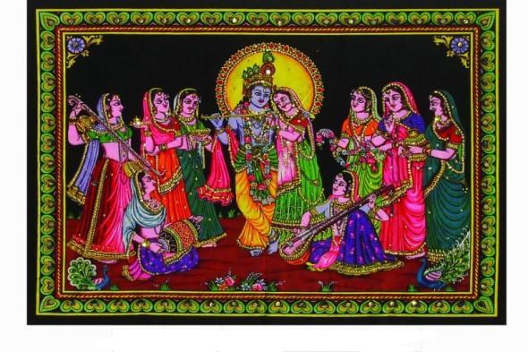Multi Color Indian Gods Printed Wall Hangings Wholesale