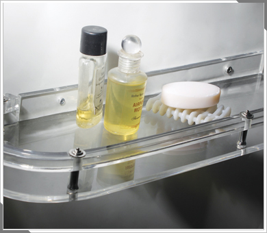 Wall Mounted Acrylic Bathroom Shelf Size: Customized