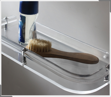 D Shaped Acrylic Bathroom Shelf Size: Customized