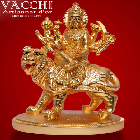 Gold Plated Durga Statue