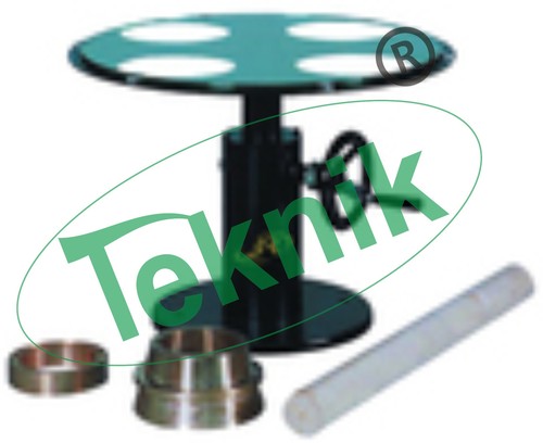 Flow Table Hand Operated Steel Top - Steel, 300x290x300 mm, 20 Kg | Ideal for Soil Testing, Features Circular Glass Table With Conical Mould Engraving, Tripod Base With Crank Throw
